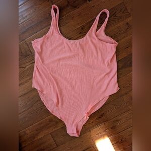 Ladies Old Navy Coral Pink Tank Sleeveless Ribbed Bodysuit Size 4X